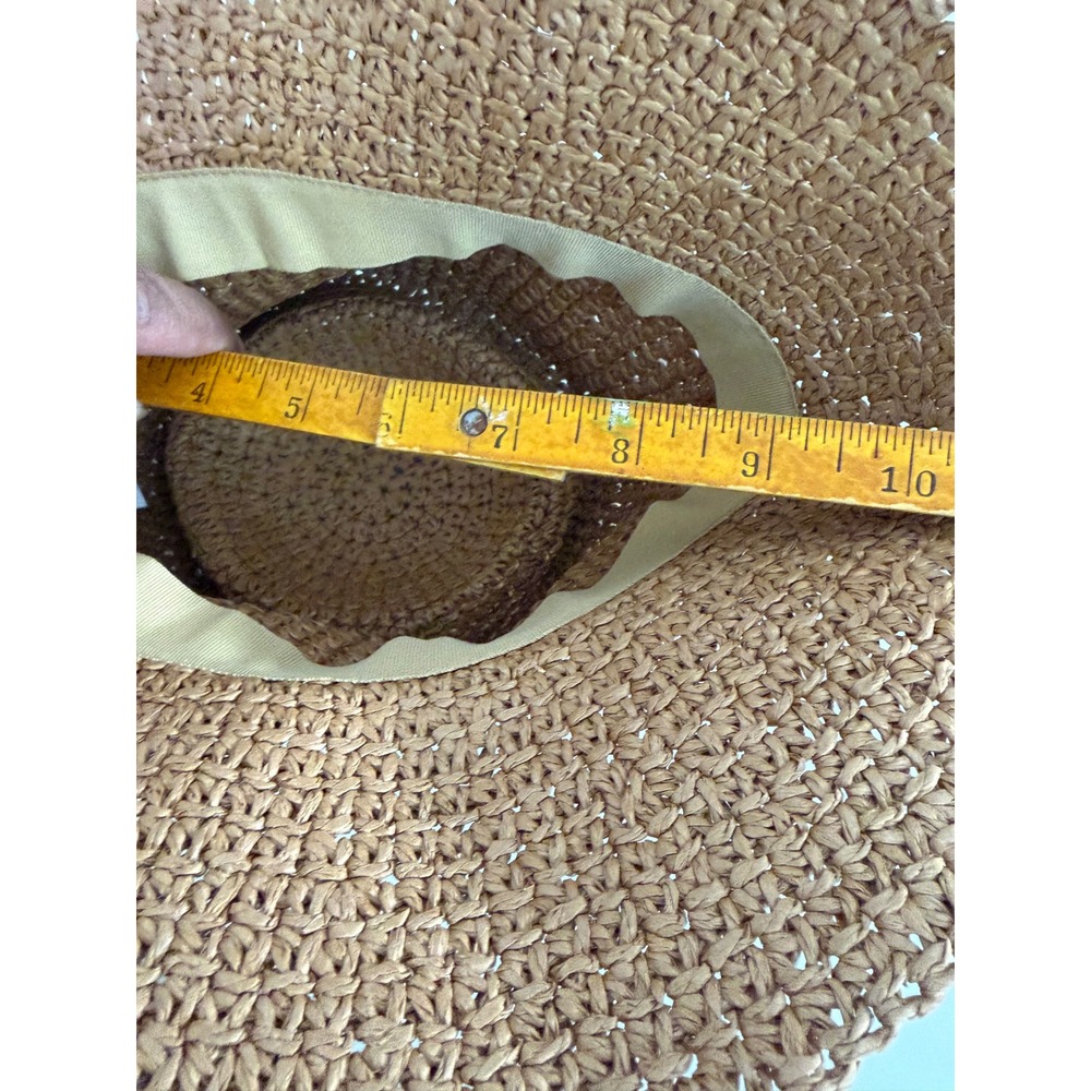 Madewell Packable Straw Bucket Hat Tan Brown Crochet Paper Sun Hat M/L - Picture 7 of 7
